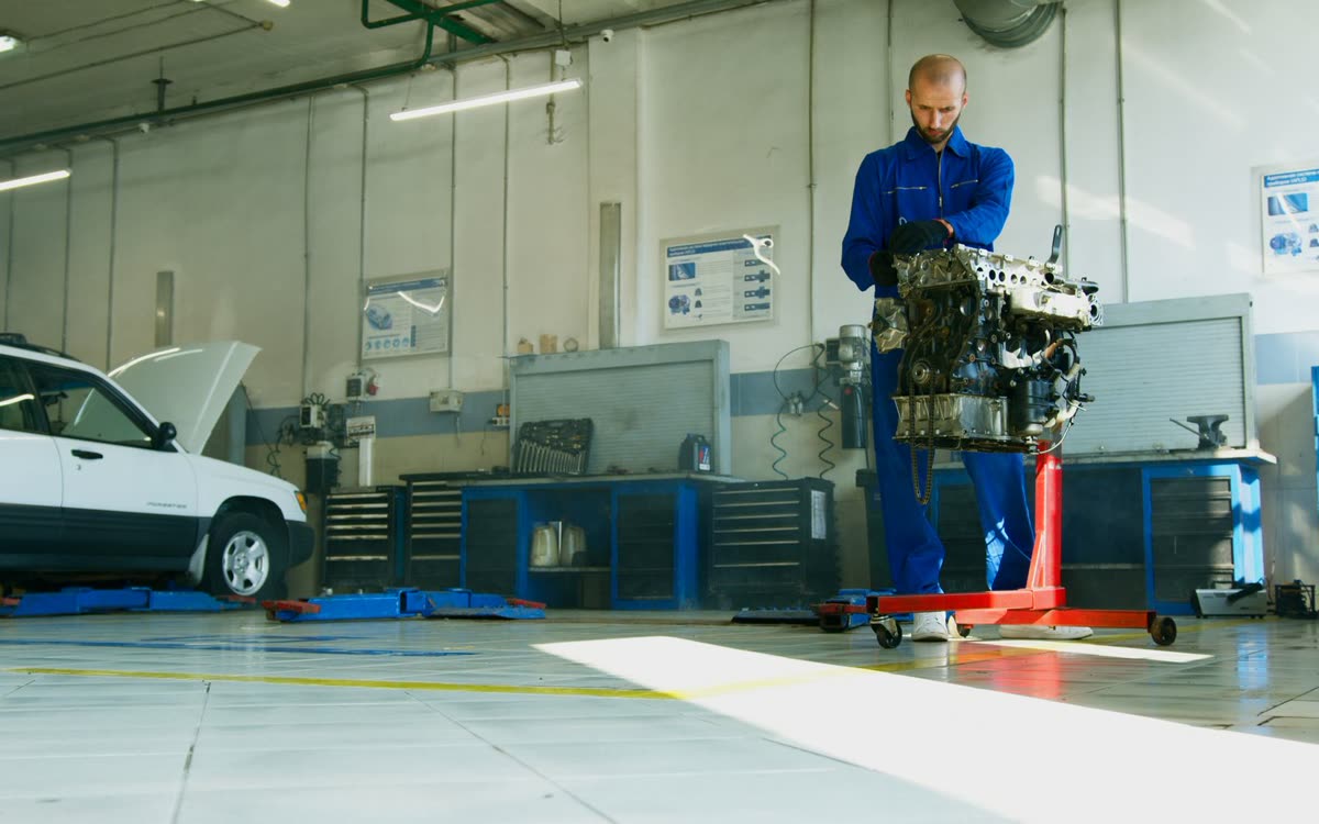 Motor removido para retifica